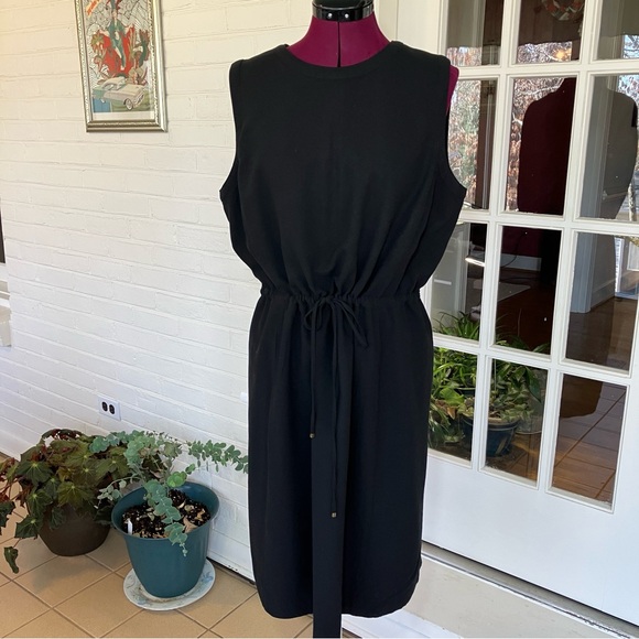 Talbots Dresses & Skirts - Talbots Wool Blend Sleeveless Sheath Dress | Tie Waist | Black | Lined XL 12/14